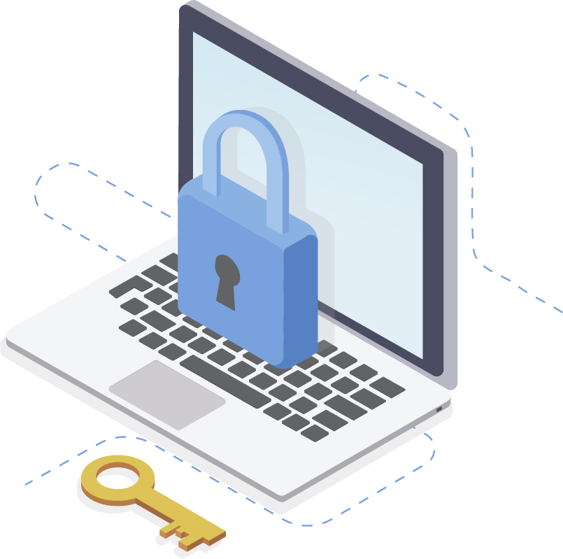VaultDrop Security - Laptop with Key & Lock